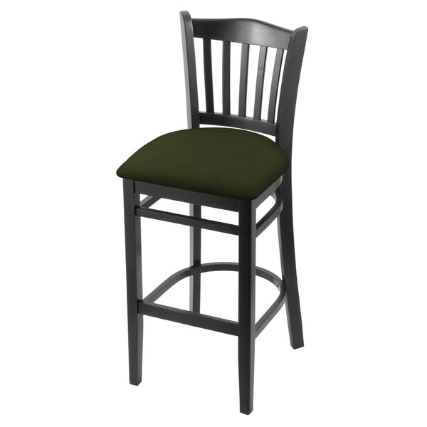 25" Counter Stool, Black Finish, Canter Pine Seat